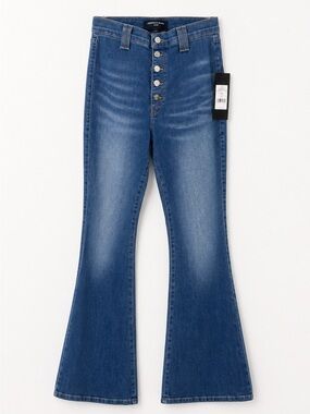 Veronica Beard High Rise Button Fly Flare Jeans Size 30 Medium Wash NWT